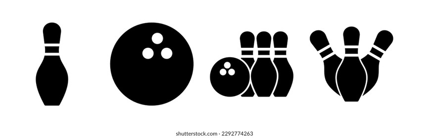 Bowling icon vector illustration. bowling ball and pin sign and symbol.