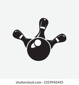 Bowling icon vector illustration. bowling ball and pin sign and symbol.