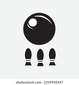 Bowling icon vector illustration. bowling ball and pin sign and symbol.