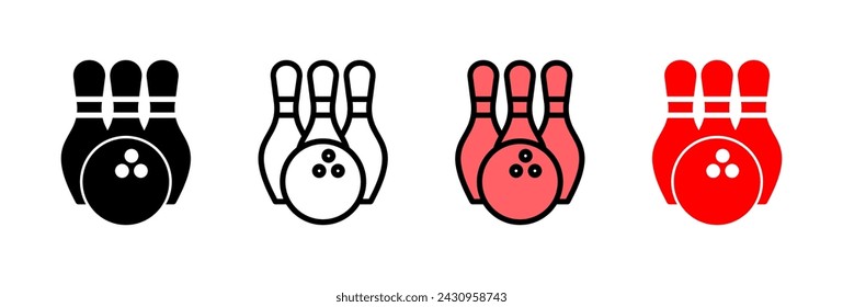 Bowling icon vector illustration. bowling ball and pin sign and symbol.