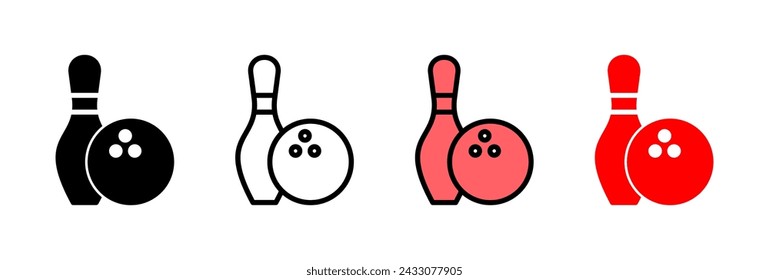 Bowling icon vector illustration. bowling ball and pin sign and symbol.