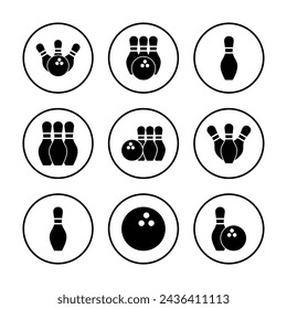 Bowling icon vector illustration. bowling ball and pin sign and symbol.