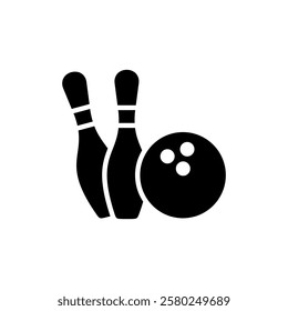 Bowling icon vector illustration. bowling ball and pin sign and symbol.