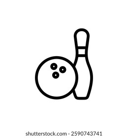 Bowling icon vector illustration. bowling ball and pin sign and symbol.