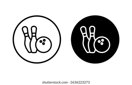 ícone de boliche ilustração vetorial. bola de boliche e sinal de pin e símbolo.