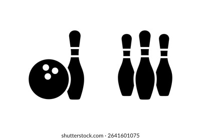 Bowling icon vector illustration. bowling ball and pin sign and symbol.