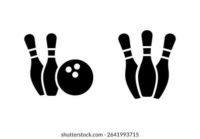 Bowling icon vector illustration. bowling ball and pin sign and symbol.