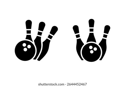 Bowling icon vector illustration. bowling ball and pin sign and symbol.