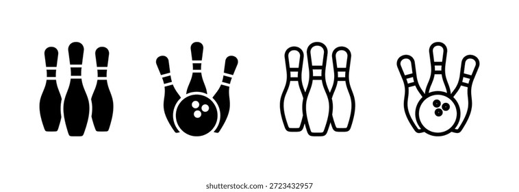 Bowling icon vector illustration. bowling ball and pin sign and symbol.