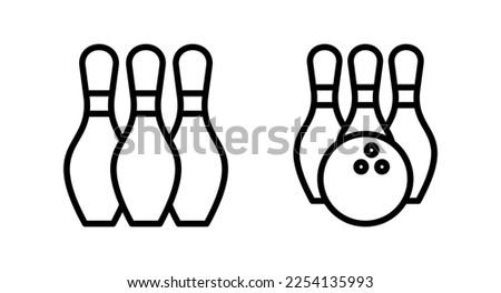 Bowling icon vector illustration. bowling ball and pin sign and symbol.