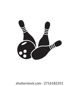 Ilustração do vetor do ícone de boliche em estilo plano e de contorno. Símbolo de boliche de dez pinos representando esportes, recreação, greve, reposição, competição e atividades de lazer.