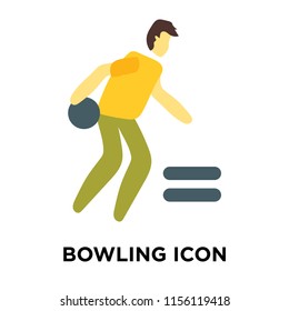 Bowling icon vector isolated on white background, Bowling transparent sign