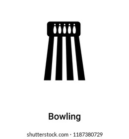 Bowling icon vector isolated on white background, logo concept of Bowling sign on transparent background, filled black symbol