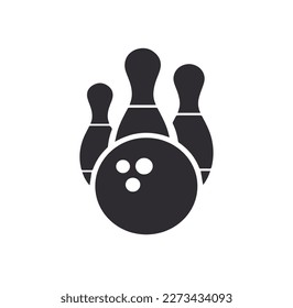 bowling icon vector isolated on background