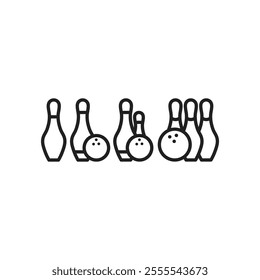 Bowling icon vector isolated on white background.