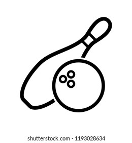 Bowling Icon Vector. Line Art Style. EPS 10.