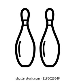 Bowling Icon Vector. Line Art Style. EPS 10.