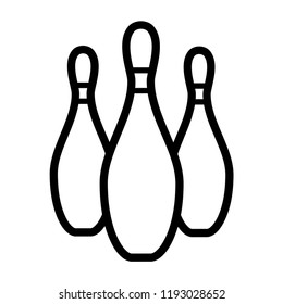 Bowling Icon Vector. Line Art Style. EPS 10.