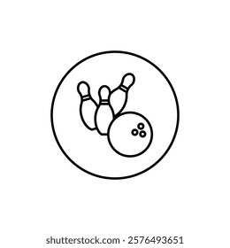 Bowling icon vector outline logo sign