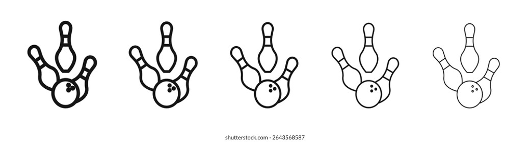 Bowling icon vector outline set illustration sign