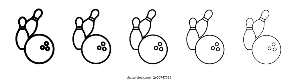 Ícone de boliche símbolo de contorno de vetor ou ilustração