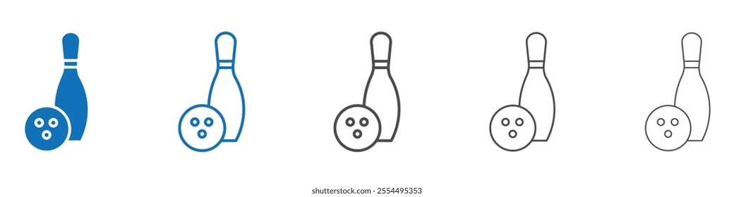 Bowling icon vector set collection for web