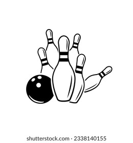 Bowling icon vector. skittles illustration sign. strike symbol or logo.