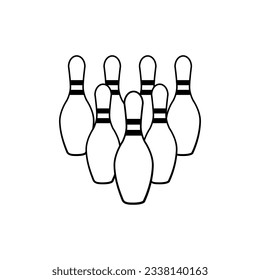 Bowling icon vector. skittles illustration sign. strike symbol or logo.