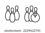Bowling icon vector for web and mobile app. bowling ball and pin sign and symbol.