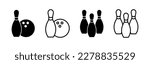 Bowling icon vector for web and mobile app. bowling ball and pin sign and symbol.