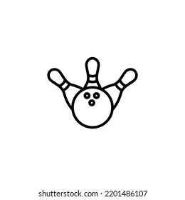 Bowling icon vector for web and mobile app. bowling ball and pin sign and symbol.