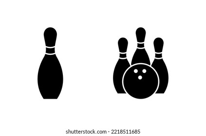 Bowling icon vector for web and mobile app. bowling ball and pin sign and symbol.