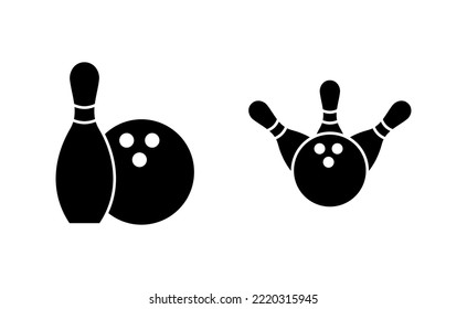 Vector de icono de boliche para aplicaciones web y móviles. bola de boliche, signo y símbolo de pin.