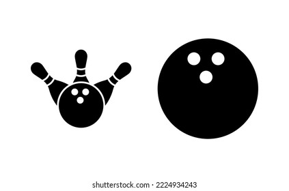 Bowling icon vector for web and mobile app. bowling ball and pin sign and symbol.