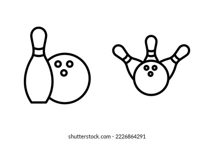 Bowling icon vector for web and mobile app. bowling ball and pin sign and symbol.