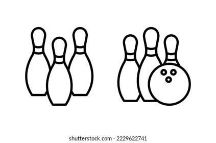 Bowling icon vector for web and mobile app. bowling ball and pin sign and symbol.