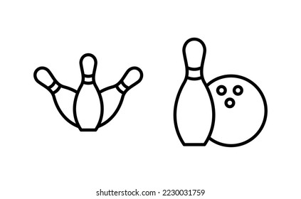 Bowling icon vector for web and mobile app. bowling ball and pin sign and symbol.