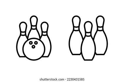 Bowling icon vector for web and mobile app. bowling ball and pin sign and symbol.