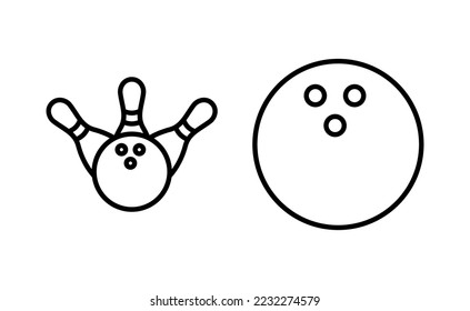 Bowling icon vector for web and mobile app. bowling ball and pin sign and symbol.