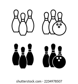 Vector de icono de boliche para aplicaciones web y móviles. bola de boliche, signo y símbolo de pin.