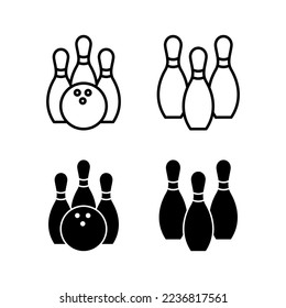 Bowling icon vector for web and mobile app. bowling ball and pin sign and symbol.