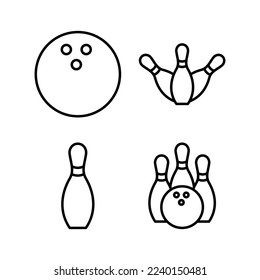 Bowling icon vector for web and mobile app. bowling ball and pin sign and symbol.