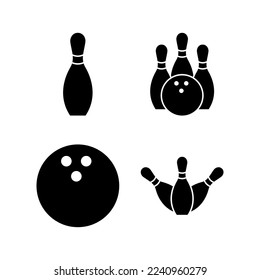 Bowling icon vector for web and mobile app. bowling ball and pin sign and symbol.