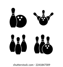 Bowling icon vector for web and mobile app. bowling ball and pin sign and symbol.