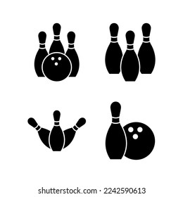 Bowling icon vector for web and mobile app. bowling ball and pin sign and symbol.