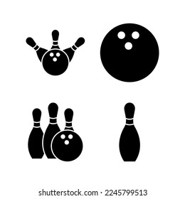 Bowling icon vector for web and mobile app. bowling ball and pin sign and symbol.
