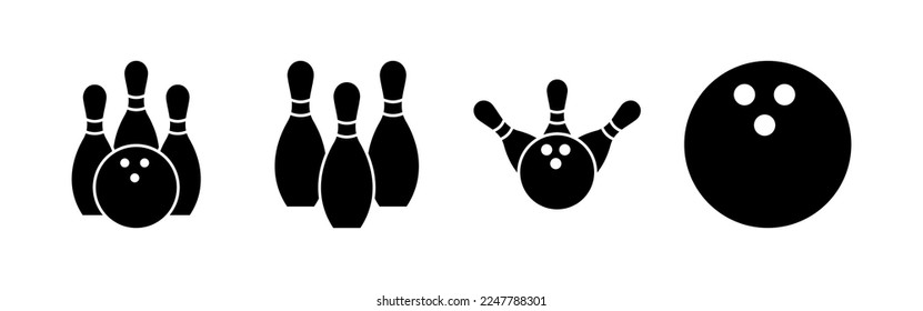 Bowling icon vector for web and mobile app. bowling ball and pin sign and symbol.