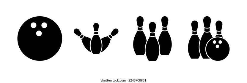 Vector de icono de boliche para aplicaciones web y móviles. bola de boliche, signo y símbolo de pin.