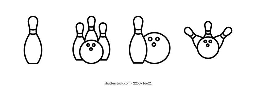 Bowling icon vector for web and mobile app. bowling ball and pin sign and symbol.