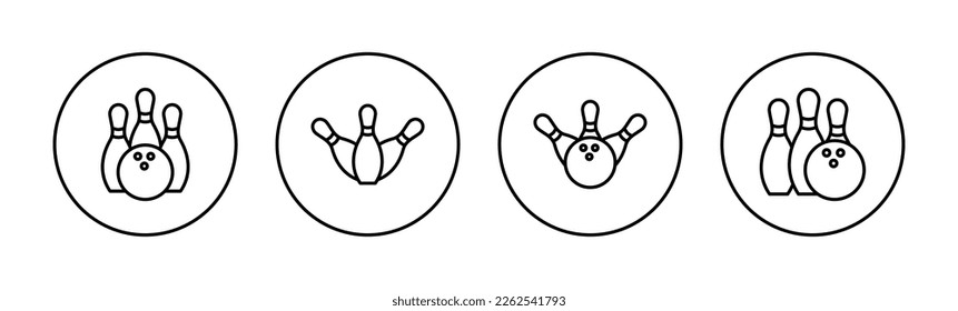 Bowling icon vector for web and mobile app. bowling ball and pin sign and symbol.